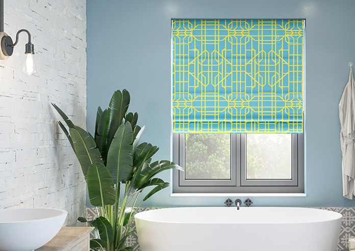 Bamboo Candy, Yellow Blue - Twist&Fit Roman Blind - Image 3
